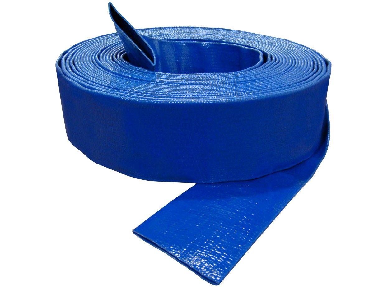 2 in. x 300 ft Blue Layflat PVC Water Discharge Hose - Sun-Flow