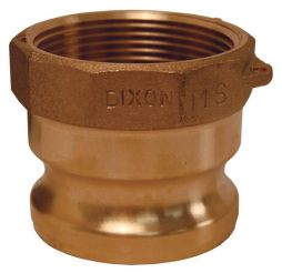 Dixon 100-A-BR, Boss-Lock™ Cam & Groove Type A Adapter x Female NPT, 1", Brass, 250 PSI