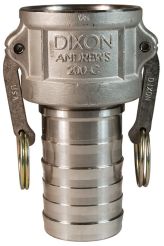 Dixon 100-C-SS, Cam & Groove Type C Coupler x Hose Shank, 1", 316 Stainless Steel, 250 PSI, Buna-N