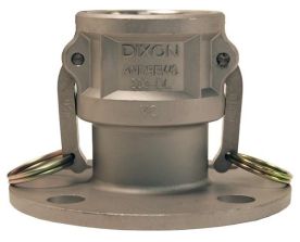 Dixon 100-DL-SS, Cam & Groove Coupler x 150# Flange, 1", 316 Stainless Steel, 250 PSI, Buna-N