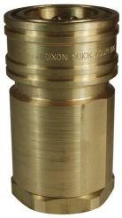 Dixon 10HF10-B, H-Series ISO-B Industrial Interchange High Volume Female Coupler, 1-1/4"-11-1/2" NPT, 1-1/4" Body, 2-3/8" Hex, 4.50" Length, 1000 PSI, Brass