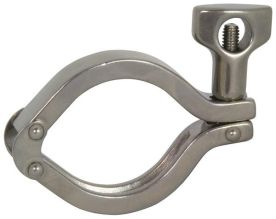 Dixon 13MHHM50-75, Single Pin Clamp with Cross Hole Wing Nut, 1/2"-3/4" Tube OD, 304 Stainless Steel