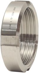 Dixon 13R-G150DIN, DIN Round Nut, 40 DN, 1-1/2" Tube OD, 304 Stainless Steel