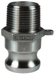 Dixon 150-F-SS, Boss-Lock™ Cam & Groove Type F Adapter x Male NPT, 1-1/2", 316 Stainless Steel, 250 PSI