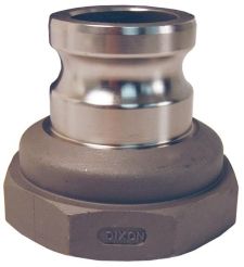 Dixon 2015-A-SS, Cam & Groove Reducing Type A Adapter x Female NPT, 2" x 1-1/2", 316 Stainless Steel, 250 PSI