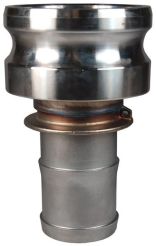 Dixon 2015-E-SS, Cam & Groove Reducing Type E Adapter x Hose Shank, 2" x 1-1/2", 316 Stainless Steel, 250 PSI