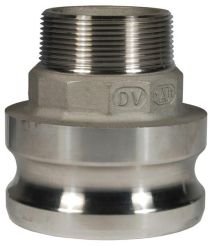 Dixon 2015-F-SS, Cam & Groove Reducing Type F Adapter x Male NPT, 2" x 1-1/2", 316 Stainless Steel, 250 PSI