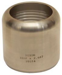 Dixon 24PFX1.937, Internal Expansion Sanitary Style Flow Chief Ferrule, 1-1/2" Hose ID, 1-56/64"-1-59/64" Hose OD, 304 Stainless Steel