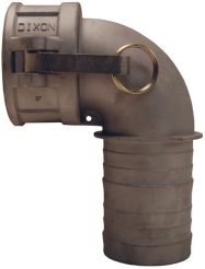 Dixon 300C-90SS, Cam & Groove 90° Type C Coupler x Hose Shank Elbow, 3", 316 Stainless Steel, 125 PSI, Buna-N