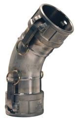 Dixon 300DD-45SS, Cam & Groove 45° Coupler x Coupler Elbow, 3", 316 Stainless Steel, 125 PSI, Buna-N