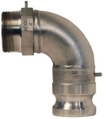 Dixon 300F-90SS, Cam & Groove 90° Type F Adapter x Male NPT Elbow, 3", 316 Stainless Steel, 125 PSI