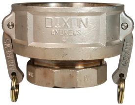 Dixon 3020-D-SS, Cam & Groove Reducing Type D Coupler x Female NPT, 3" x 2", 316 Stainless Steel, 125 PSI, Buna-N