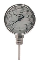Dixon 31025064 Bi-Metal Bottom Connected 90° Angle 3" Face Thermometer