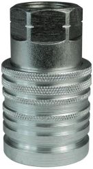 Dixon 3AGF3-PV-PS, AG-Series Agricultural Push-Pull Poppet Valve Coupler, 3/8"-18 NPT, 3/8" Body, Steel