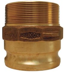 Dixon 400-F-BR, Boss-Lock™ Cam & Groove Type F Adapter x Male NPT, 4", Brass, 100 PSI