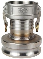 Dixon 4060-DA-SS, Cam & Groove Reducing Coupler x Adapter, Type DA, 4" x 6", 316 Stainless Steel, 75 PSI, Buna-N