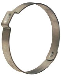 Dixon 410, Pinch-On Single Ear Clamp, 1-5/8" Nominal Size, 1.492" to 1.614", 1/4" Width, .030" Thickness, Zinc Plated Steel
