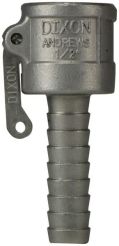 Dixon 50-C-SS, Cam & Groove Type C Coupler x Hose Shank, 1/2", 316 Stainless Steel, 150 PSI, Buna-N