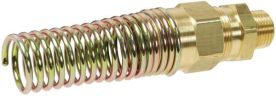 Dixon 68RBSG-0604, Air Brake Rubber Hose Male Connector with Spring Guard, 3/8" Hose, 1/4" Pipe, .299" ID, 225 PSI, Brass