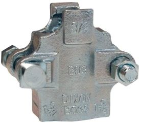 Dixon B10, Boss™ Clamp, 2 Bolt Type, 2 Gripping Fingers, 3/4" Hose ID, 1-32/64"-1-44/64" Hose OD, Carbon Steel