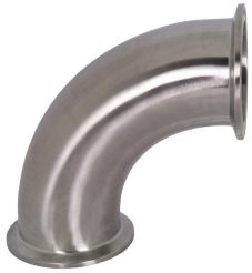 Dixon B2CMP-R400, 90° Clamp Elbow, 4" Tube OD, 316L Stainless Steel