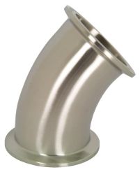 Dixon B2KMP-G100, 45° Clamp Elbow, 1" Tube OD, 304 Stainless Steel