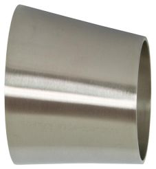 Dixon B32W-G250200P, Polished Eccentric Weld Reducer, 2-1/2" x 2" Tube OD, 0.065" Wall Thickness, 304 Stainless Steel