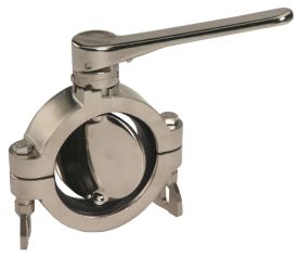 Dixon B5102V100-A, B5102 Series Butterfly Valve, 1", FKM Seat, 316L Stainless Steel