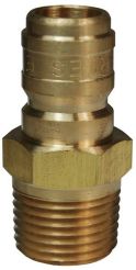 Dixon E1M1-B, E-Series Straight Through Interchange Male Plug, 1/8"-27 NPT, 1/8" Body, 1/2" Hex, 1.15" Length, 2500 PSI, Brass