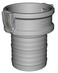 Dixon EZL200-C-SS, EZLink™ Armless Cam & Groove Type C Coupler x Hose Shank, 2", 316 Stainless Steel, 250 PSI, Buna-N
