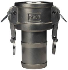 Dixon G100-C-SS, Global Cam & Groove Type C Coupler x Hose Shank, 1", 316 Stainless Steel, 250 PSI, Buna-N