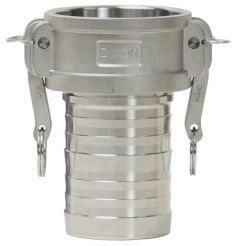 Dixon G200-C-SSCR, Global Crimp Style Cam & Groove Type C Coupler x Hose Shank, 2", 316 Stainless Steel, 250 PSI, Buna-N