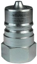 Dixon K10F10, K-Series ISO-A 5600 Interchange Female Plug, 1-1/4"-11-1/2" NPT, 1-1/4" Body, 2" Hex, 2.95" Length, 3000 PSI, Steel
