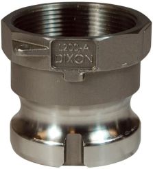Dixon L100-A-SS, Vent-Lock™ Safety Cam & Groove Type A Adapter, 1", 316 Stainless Steel, 250 PSI