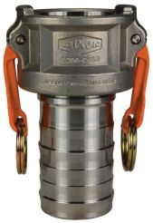Dixon L100-C-SS, Vent-Lock™ Safety Cam & Groove Type C Coupler x Hose Shank, 1", 316 Stainless Steel, 250 PSI, Buna-N