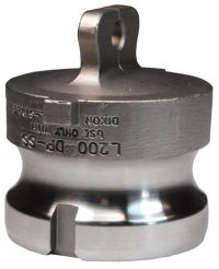 Dixon L100-DP-SS, Vent-Lock™ Safety Cam & Groove Type DP Dust Plug, 1", 316 Stainless Steel