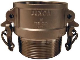 Dixon RB050BL, Boss-Lock™ Cam & Groove Type B Coupler x Male NPT, 3/4" x 1/2", 316 Stainless Steel, 150 PSI, Buna-N