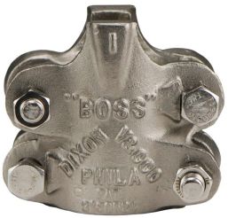 Dixon RB19, Boss™ Clamp, 4 Bolt Type, 2 Gripping Fingers, 1-1/4" Hose ID, 2-8/64"-2-24/64" Hose OD, Stainless Steel