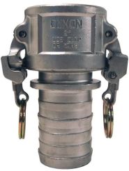 Dixon RC100CEZ, Boss-Lock™ Cam & Groove Type C Coupler x Hose Shank with Collar, 1", 316 Stainless Steel, 250 PSI, Buna-N