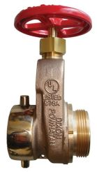 Dixon UHGV250F-D, Single Hydrant Gate Valve with Hand Wheel, 2-1/2" Female NST (NH) x 2-1/2" Male" NST (NH), 175 PSI, Brass