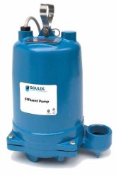 Goulds WE0311L, Submersible Effluent Pump, 2" NPT Discharge, 1/3 HP, 1 Phase, 115V, 1750 RPM, 10.7 Amps, 1-3/8" Max Solids, 5.38" Impeller, 3885WE Series