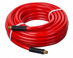 Kuri Tec HS5094-04X25, 1/4 in. ID x 25 ft, Red Polyurethane Pneumatic Air Tool Hose Assembly