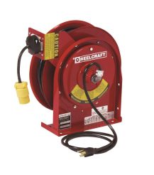 Reelcraft L 4050 163 3, Power Cord Reel, 125V, 13 Amps, 16 AWG, 3 Conductors, 50', SJTOW Type, L4000 Series
