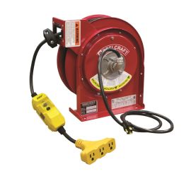 Reelcraft L 4050 163 9, Power Cord Reel, 125V, 13 Amps, 16 AWG, 3 Conductors, 50', SJEOOW Type, L4000 Series