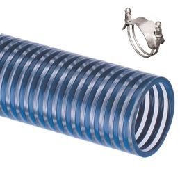 Tigerflex BW500X100, 5 in. ID x 100 ft, Blue Water BW Series Low Temperature PVC Suction Hose