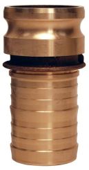 Dixon 100-E-BR, Boss-Lock™ Cam & Groove Type E Adapter x Hose Shank, 1", Brass, 250 PSI