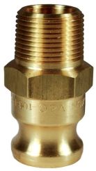 Dixon 100-F-BR, Boss-Lock™ Cam & Groove Type F Adapter x Male NPT, 1", Brass, 250 PSI