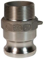 Dixon 100-F-HA, Cam & Groove Type F Adapter x Male NPT, 1", Hastelloy, 250 PSI