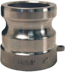 Dixon 150AWSPSS, Cam & Groove Adapter Socket Weld to Schedule 40 Pipe, 1-1/2", 316 Stainless Steel, 250 PSI