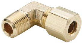 Dixon 169C-0302, Compression 90° Male Elbow, 3/16" Tube, 1/8" x 3/8"-24 Thread, .84" Length, 400 PSI, Brass